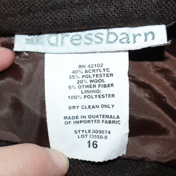 Dress Barn Brown Wool Lined Fringe Tasseled Striped Midi Skirt Women's Size 16 - Picture 6 of 6